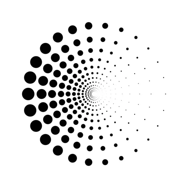 Dot circle logo halftone background. Vector illustration.