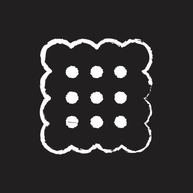 Waffle çizgisi Simge tasarımı, beyaz tebeşir. Tahtaya bir resim çiz.