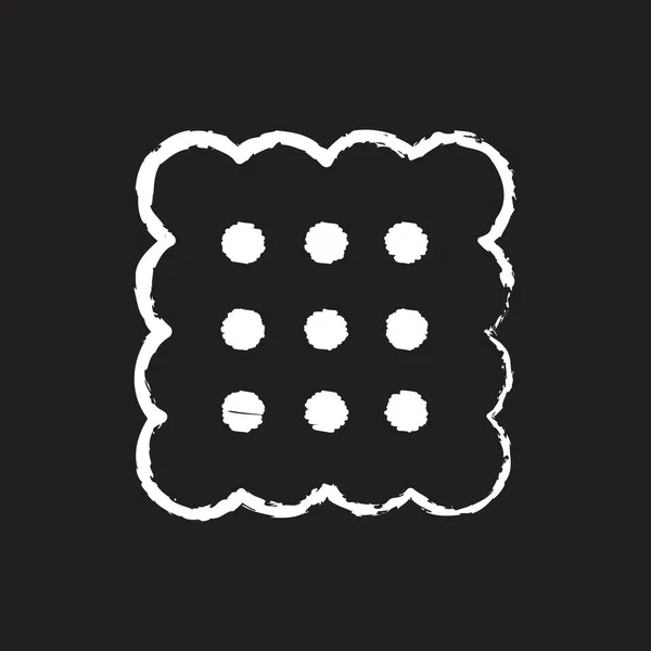 Linha Waffle Icon Design Giz Branco Desenhe Quadro Quadro Negro — Vetor de Stock