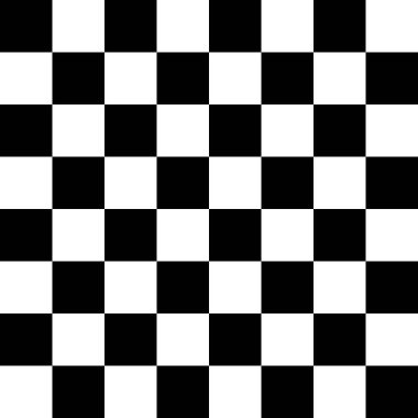 White and black checkerboard pattern background.