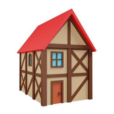 Medieval house. 3d rendering.