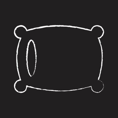 Yastık Çizgisi Simgesi tasarımı, beyaz tebeşir. Tahtaya bir resim çiz.