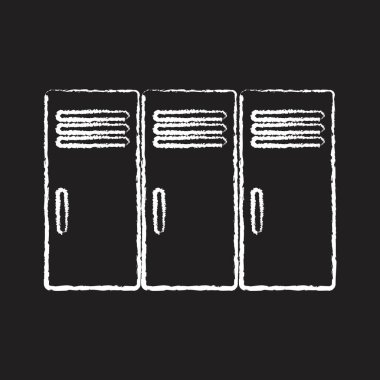 Dolap çizgisi Simgesi beyaz tebeşir tasarımı. Tahtaya bir resim çiz.