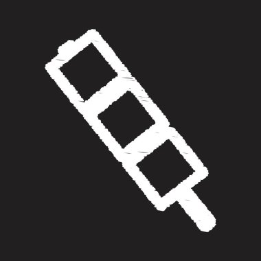 Et topu tasarımı, beyaz tebeşir. Tahtaya bir resim çiz.