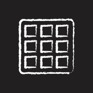 Waffle çizgisi Simge tasarımı, beyaz tebeşir. Tahtaya bir resim çiz.