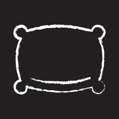 Yastık Çizgisi Simgesi tasarımı, beyaz tebeşir. Tahtaya bir resim çiz.