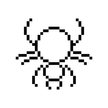 Spider icon pixel art. Draw a picture on a white background. Vector illustration. Happy Halloween.