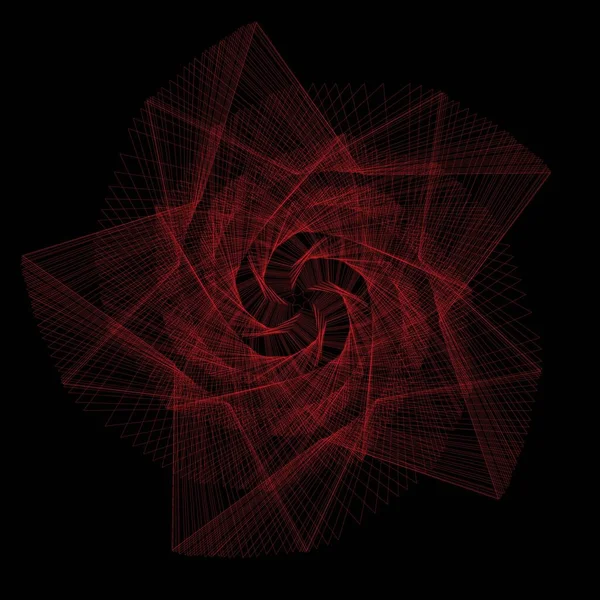 Vector Colored Spiral Distorted Abstract Lines Wireframe Tunnel Spiral Star — стоковый вектор