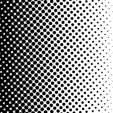 Beyaz ve siyah daireler, yarım ton eğimli arkaplan. Vektör illüstrasyonu.