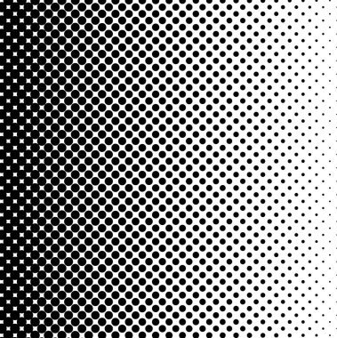Beyaz ve siyah daireler, yarım ton eğimli arkaplan. Vektör illüstrasyonu.