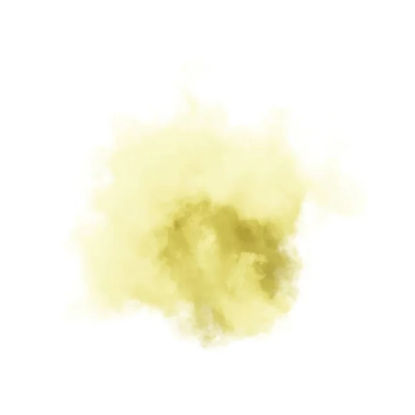 Żółta Chmura Białym Tle Renderowanie — Zdjęcie stockowe