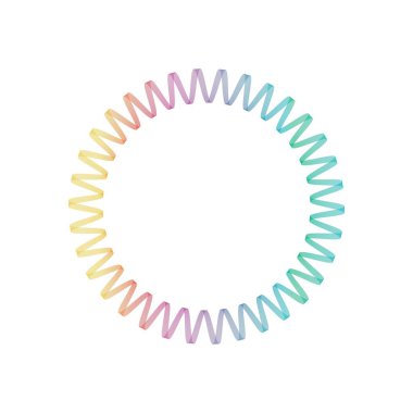 Abstract rainbow circle wave frame background. Vector illustration.