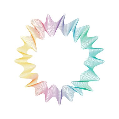 Abstract rainbow circle wave frame background. Vector illustration.