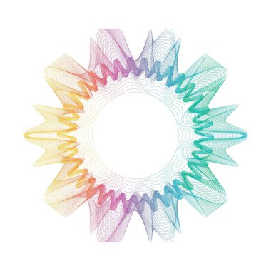 Abstract rainbow circle wave frame background. Vector illustration.