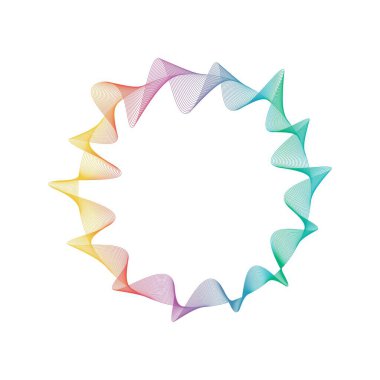 Abstract rainbow circle wave frame background. Vector illustration.
