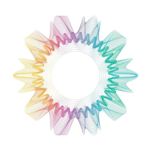 Abstract rainbow circle wave frame background. Vector illustration.