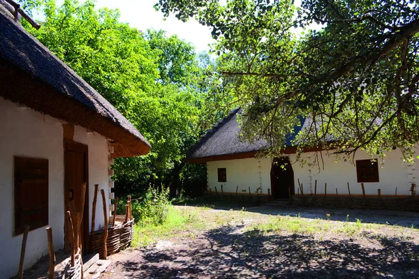 Köy Evi Yazları Köyde Beyaz Sazdan Köy Evleri Mimari — Stok fotoğraf