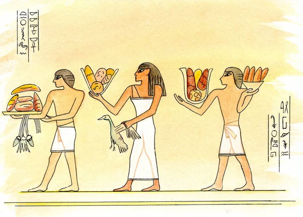 Египтяне Празднуют День Благодарения Подарками Едой Лицензионные Стоковые Изображения