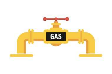 Vanalı doğal gaz borusu. Vektör illüstrasyonu