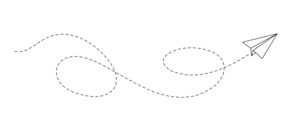 Векторная Плоскость Путь Линейная Иллюстрация — стоковый вектор