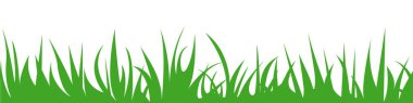 Yeşil çim sınırı. Tasarım için vektör bitki silueti.