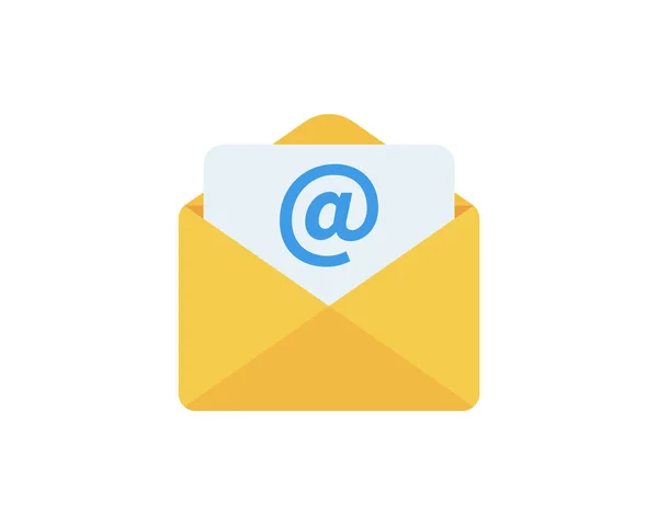 Ícone Vetor Plano Mail Envelope Aberto Com Símbolo Mail — Vetor de Stock