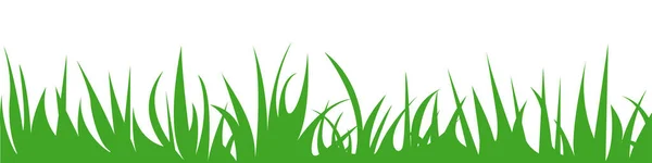 Bordure Herbe Verte Silhouette Herbe Vectorielle Pour Conception — Image vectorielle