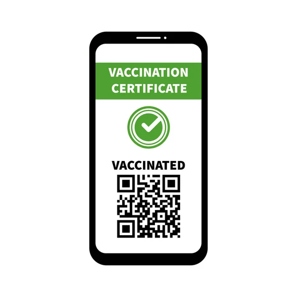 Certificado Vacunación Teléfono Smartphone Vectorial Con Código Vectores De Stock Sin Royalties Gratis