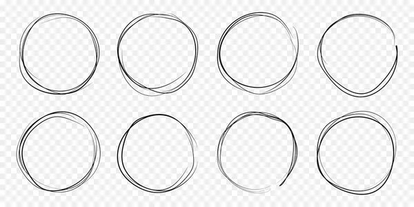 Handgezeichnete Kreise Isoliert Vektorrahmen Für Design — Stockvektor