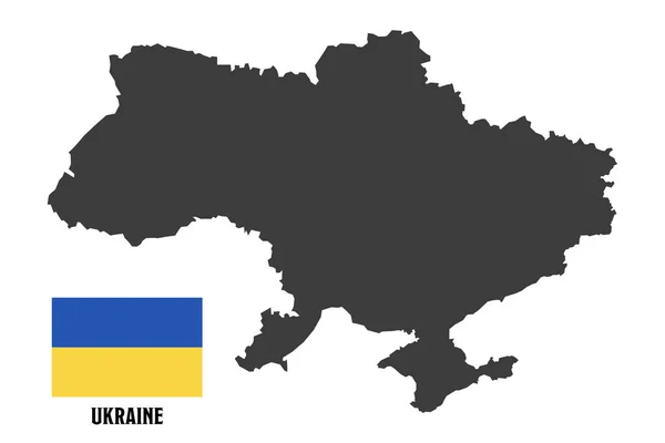 Obrys Území Ukrajiny Ukrajinská Vlajka Vektor Izolovaný Bílém — Stockový vektor