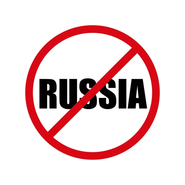 Zastavit Rusko Červené Vektorové Znamení Izolované Bílém — Stockový vektor