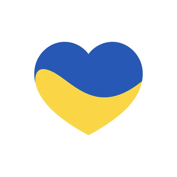 Ucraina Colori Bandiera Nel Cuore Vettore Simbolo Ucraino Isolato Bianco — Vettoriale Stock