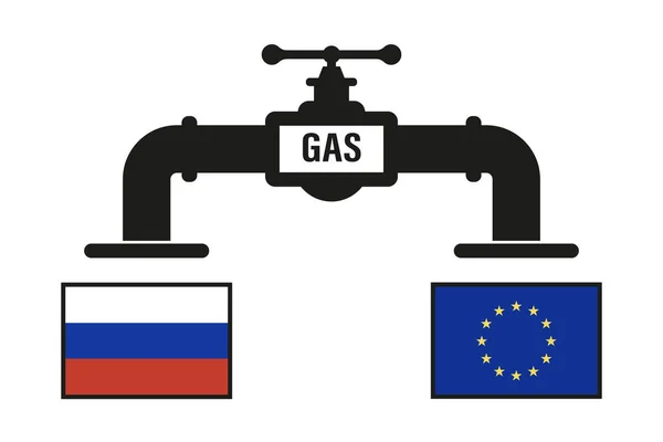 Gasdotto Tra Russia Unione Europea Illustrazione Vettoriale — Vettoriale Stock