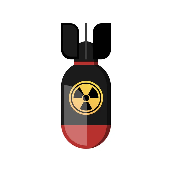 Nucleaire Bom Vector Geïsoleerd Wit Radioactieve Bom — Stockvector