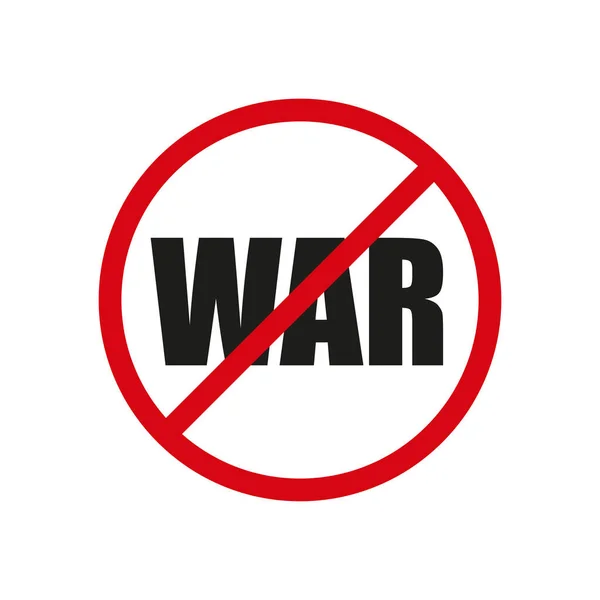 Stop Wojny Czerwony Wektor Znak Izolowany Białym Ilustracja Stockowa