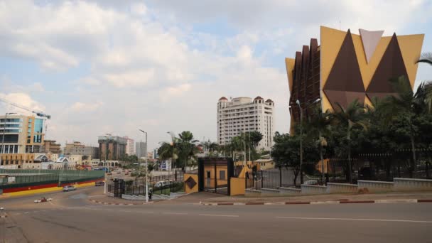 Time Lapse Center Yaounde Capital Cameroon Beautiful Sunny Day — Stock Video