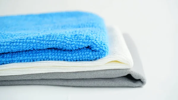 Stack Tkaniny Mikrofibry Szmata Ręcznik Bliska Widok — Zdjęcie stockowe