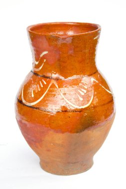 Eski kil çömlek vazosu kahverengi renkli.