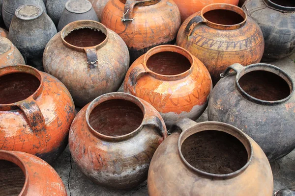 Pots Traditionnels Ukrainiens Faïence — Photo