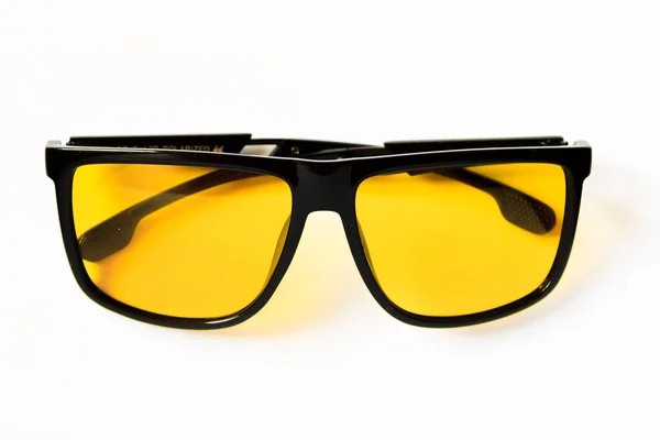 Glasögonkläder Fashionabla Sommarglasögon Med Gul Lins — Stockfoto
