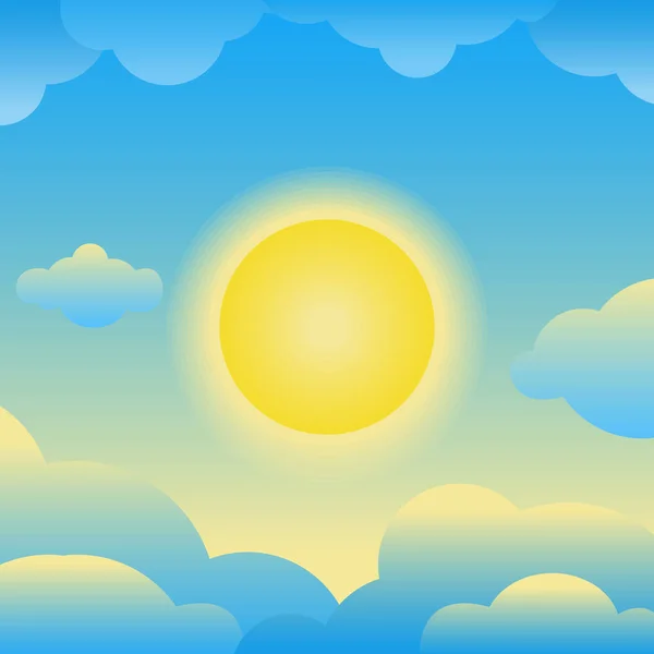 Brillante Cielo Azul Nublado Para Fondo — Vector de stock