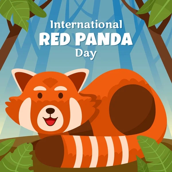 Lets Celebrate International Red Panda Day September — Stock Vector