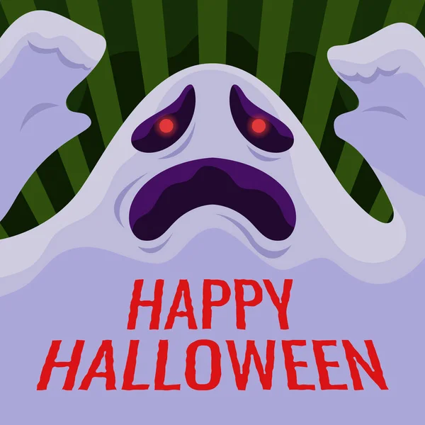 Zlý Zesnulý Duch Straší Halloween Slavnostní Noc — Stockový vektor