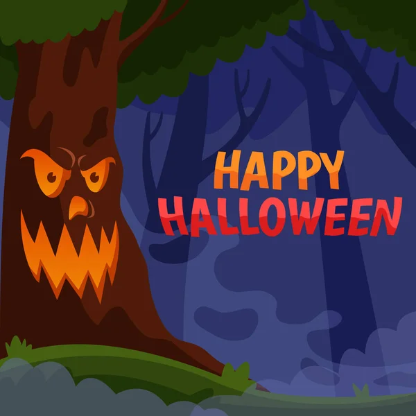 Ďábelský Strom Strašidelné Džungli Vítající Halloween Oslavu — Stockový vektor