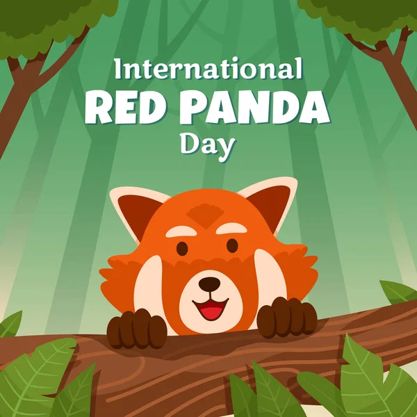 Lets Celebrate International Red Panda Day September — Stock Vector