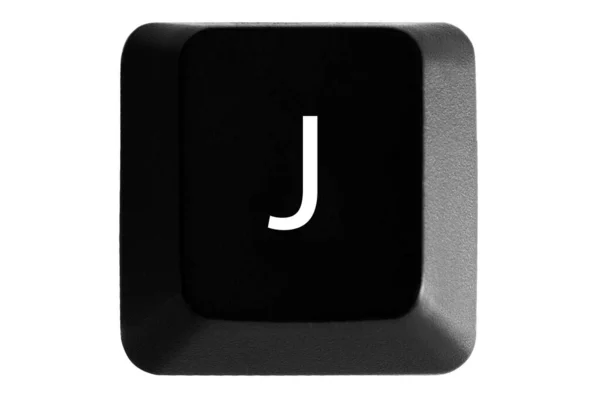 Zwarte Toetsenbord Knop Met Engelse Letter Witte Geïsoleerde Achtergrond — Stockfoto