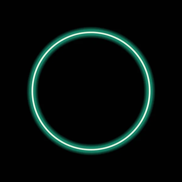 Geometric Shape Circle Green Neon Color Black Background Close — Stock Photo, Image