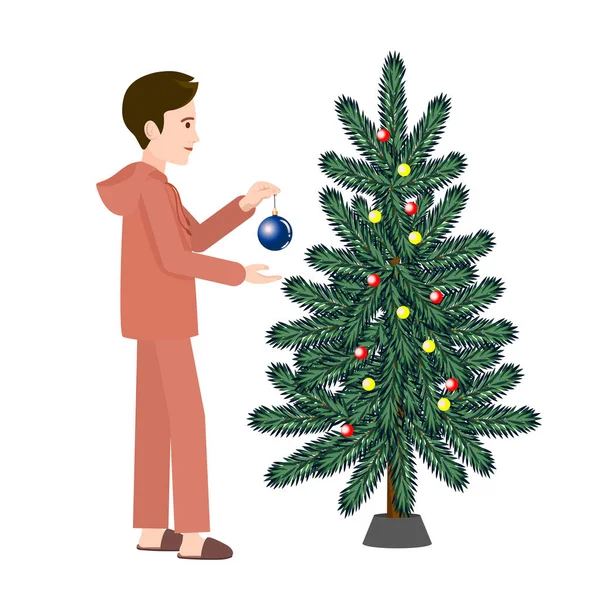 Weihnachtsbaum Schnee Vektorbild Einer Person Zur Animation Editierbare Striche Ein lizenzfreie Stockillustrationen