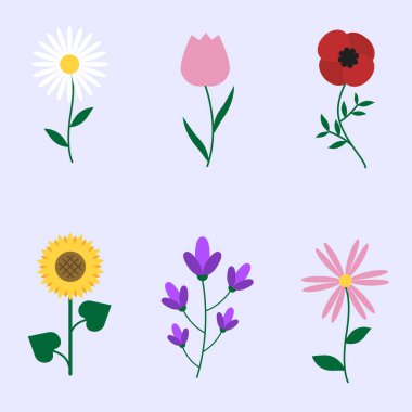 Basit, soyut el çizimi çiçekler. Doğa ve yapraklar botanik çağdaş vektör çizimi