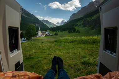 Van life in Rhemes Notre Dame Valley, Aosta Valley Italy